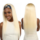 Straight 1B/613 Headband Human Hair 613 Wigs For Black Women Blonde Scarf