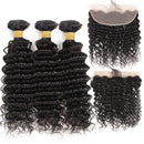 10A Grade 3/4 Deep Wave Human Hair bundles with 4x4 Closures & 13x4 Fr