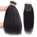 10A Grade 3/4 Kinky Straight Bundles With 4x4 Closures and 13x4 Fronta