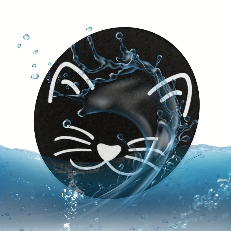 2pcs Cat Pattern Car Cup Holder Coaster Mats - Water Absorbent, Non-Slip, and Stylish Car Accessories for Women and Home Use