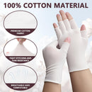 White Cotton Gloves 6 Pairs Fingerless Moisturizing Gloves Eczema White Gloves Dry Hands
