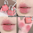 Gege Bear Lock Shine Gloss Lip Tint Hydrating Mirror Jelly Lip Glaze Water-Light Long-Lasting Gloss in Berry Red Glossy Lipgloss Dewy Makeup Gift