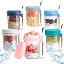 6-Piece Overnight Oats Jars with Spoons & Lids 16oz Glass Mason Jars for Meal Prep Yogurt & Salads Airtight Reusable Kitchen Storage Container
