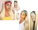 Straight 1B/613 Headband Human Hair 613 Wigs For Black Women Blonde Scarf