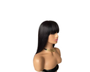 Blonde Red Piano Color Brazilian Straight Human Hair Wigs With Bangs 200% Density Full Machine Made Human Hair Wig