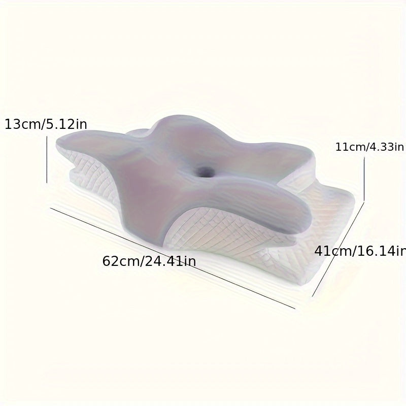 1PC Butterfly Shape Memory Foam Orthopedic Pillow - Ergonomic Cervical Spine Support, Slow Rebound, Sleep Relaxation Neck Pillow, Back And Side Sleeper Bedding, Promotes Correct Spinal Positioning, Low Allergy, Machine Washab