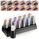 12-Color Waterproof Eyeshadow Stick Set – Shimmer, Glitter & Highlighter Pens