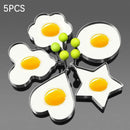 Creative Egg Mold Rings Fun Shapes 5Pcs Circle, Heart, Flower, Star & Mickey