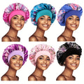 [Satin Sleep Cap] 6pcs Satin Sleep Cap Set | Women's Wide Band for Curly Hair and Braids