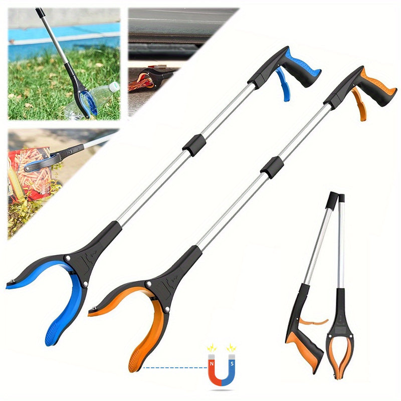 Heavy-Duty Grabber Reacher Tool – 90° Rotating Head Litter Picker & Long-Handle Trash Grabber for Hard-to-Reach Areas, Garden & Home Use