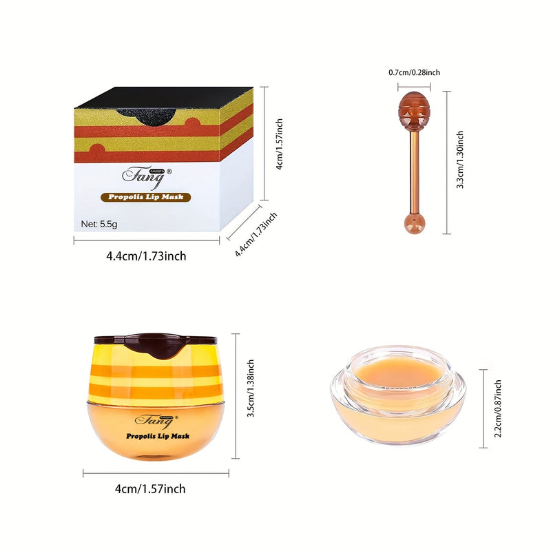 Moisturizing Propolis Honey Lip Balm 8pcs, Lip Mask with Stick - Honey Pot Valentine's Day Gift