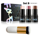 Waterproof Contour Stick Trio – Multi-Use Highlight, Concealer & Contour for Natural Definition