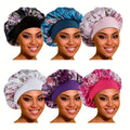 [Satin Sleep Cap] 6pcs Satin Sleep Cap Set | Women's Wide Band for Curly Hair and Braids