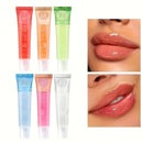 6Pcs/Set, Moisturizing Clear Lip Gloss, VE, Rosehip, Argan, Peppermintaloe, Coconut Flavor, Translucent Plumping Lip Oils Gift S