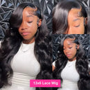 Body Wave 13x6 HD Transparent Lace Front Human Hair Wigs For Black Women 30 36 Inch 13x4 Lace  Frontal Brazilian Wigs