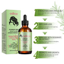 rosemary hair care for growth oil bottle and packaging with features for hair strength and growth