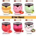 Lip Mask Honey Pot, Moisturizing Lip Mask with Brush, Lip Sleeping Mask Overnight, Hydrating Lip Balm, Lip Mask Propolis