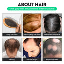 "Applying Care Repair Thickening Hair Spray to hair"
