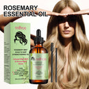 rosemary hair care for growth - eelhoe rosemary mint scalp and hair strengthening oil with model showcasing luscious hair