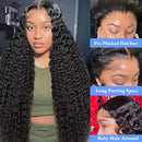 13x4 Jerry Curly Lace Front Wigs Human Hair 13x6 HD Lace Front Wigs 32 Inch Pre Plcked Brazilian Curly Natural Color