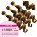 P4/27 Highlight Body Wave Bundles Brazilian Hair Weave Bundles Ombre Honey Brown Colored Human Hair Bundles Remy Hair Extensions