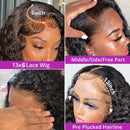 300% Density 13x6 Hd Transparent Deep Wave Lace Frontal Wig Brazilian Human Hair 13x4 Curly Lace Front Glueless Wigs For Women