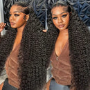 300% Density 13x6 Hd Transparent Deep Wave Lace Frontal Wig Brazilian Human Hair 13x4 Curly Lace Front Glueless Wigs For Women