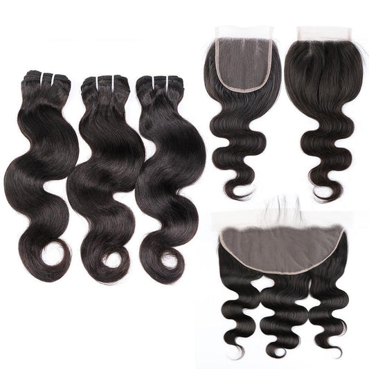 Beumax Double Drawn 12A Grade Body Wave BUNDLES with CLOSURES &