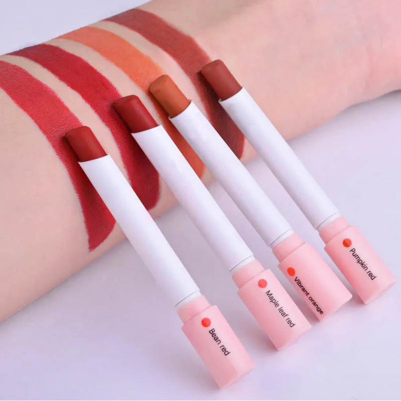 Creative Cigarette Lipstick Set 4 Colors Matte Long Lasting Waterproof Matt Lip Stick Tube Nude Red Lips Makeup