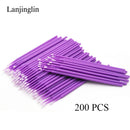 100/200pcs Eyelash Cleaning Brush Lash Extension Micro Cotton Swab Eyelashes Microbrush Beauty Makeup Clean Remover Tools