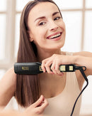 KIPOZI Professional Hair Straightener Titanium Flat Iron with Digital LCD Display Dual Voltage Instant Heating Curling Iron