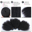 BeuMax 10A Grade 3/4 Afro Kinky Curly Bundles with 4x4 Closure