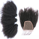 BeuMax 10A Grade 3/4 Afro Kinky Curly Bundles with 4x4 Closure