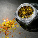 6pcs Maple Leaf Nail Sequins Mixed Hexagon Diamond Powder Design Autumn Winter Style Mirror Paillettes Manicure Slices Spangles