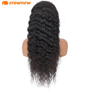 Deep Wave Human Hair Wigs Remy Brazilian Hair Wig 13x4 HD Lace Frontal Human Hair Wig Deep Curly Wig Pre plucked Bleached Knots