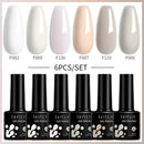 LILYCUTE 6Pcs/Set 7ML Brown Gel Nail Polish Winter Coffee Semi Permanent Soak Off UV Gel Design Nail Art Manicure Kit Varnish