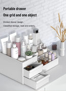 1pc White New Drawer Makeup Storage Box Dormitory Finishing Plastic Shelf Cosmetics Skin Care Dressing Table Desktop