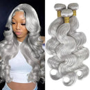 Silver Gray Body Wave Bundles Human Hair Remy Unprocessed Brazilian Human Virgin Hair 10-30 Inch Double Weft For Women 1/3/4 PCS