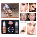 Makeup Primer Milk Set, Makeup Powder, Sponge Puff Four - Piece Set, Durable, Easy Makeup, Makeup Set Christmas Gift