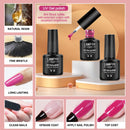 LNWPYH 2Pc Gel Nail Polish Kit Professional Glitter Nail Gel Polish Semi Permanent Soak Off UV Nail Art Gel Varnish Nail Art Set