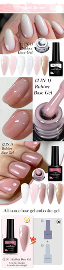 LILYCUTE 7ml Nude Crystal Rubber Base Gel Nail Polish Natural Semi Permanent Soak Off UV LED Varnish DIY Nail Art Manicure