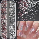 12Grids Ocean Gold Nail Art Charms Shell/Seahorse/Starfish White Half Round Pearl Gems 3D Mixed Punk Manicure Metal Rivets Studs