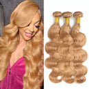 #27 Honey Blonde Bundles Human Hair Body Wave Bundles Double Weft for Black Women 1/3/4 Bundles Body Wave Silk Bouncy Wavy Hair