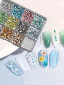 12Grids(6000pc) 3D Resin Nail Art Rhinestones+Tools 2mm Brilliant Diamond Nail Charms DIY Clothes Phone Case Manicure Accessory
