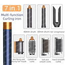 7-in-1 multifunctional curling iron  hair dryer and straightener set, styling tool that allows salon-quality styling at home