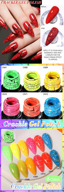 LILYCUTE 7ml Fluorescent Crackle Gel Nail Polish Neon Hybrid Natural Dry DIY Semi Permanent Soak Off Design Nail Art Varnish