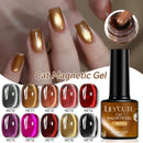 LILYCUTE 7ml Autumn Cat Magnetic Gel Nail Polish Red Brown Semi Permanent Glitter Magnetic Gel UV/LED Soak Off Varnish Design