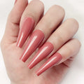 24Pcs Artificial Press On Fake Nail With Jelly Glue Super Long Ballerina Coffin False Nail DIY Wine Red Finger Tip Manicure Tool