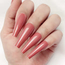24Pcs Artificial Press On Fake Nail With Jelly Glue Super Long Ballerina Coffin False Nail DIY Wine Red Finger Tip Manicure Tool