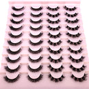 2023 New 20 pairs natural long 3D mink false eyelashes fake lashes makeup kit Mink Lashes extension eye lashes short eyelashes